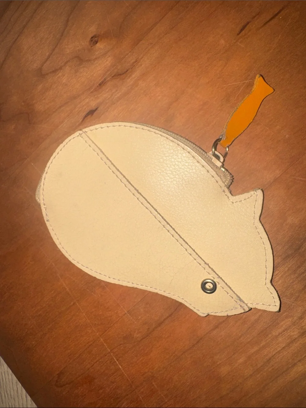 Rolf’s Leather Yellow Cat-Shaped Coin Purse Wallet - Cute Cat Design
